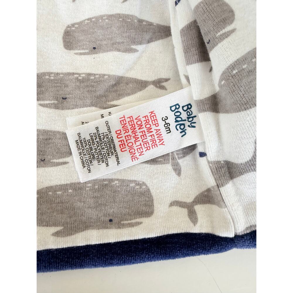 Baby Boden Reversible Velour Whale Print Cardigan 3-6M - Picture 4 of 5